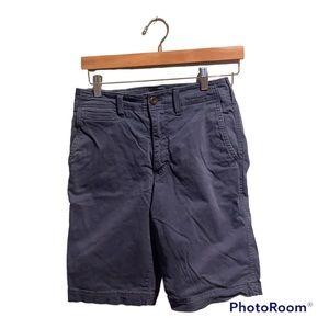 American Eagle Blue Longer Length Chino Shorts, Extreme Flex, 28, Inseam 11”